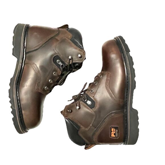 Timberland PRO Leather Pit Boss 6” Brown Steel Toe Work Boots Men’s 11M - Picture 3 of 11